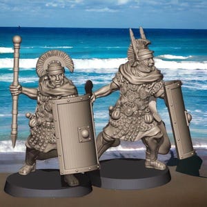 Roman Empire Centurio and Optio Saga Carthage Hail Caesar 28mm 1/56 Unpainted Wargames Collectors Figures by RW for Garrison Miniatures