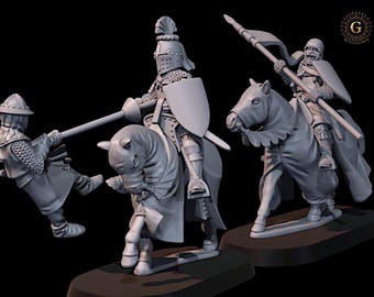 14C Knights Attacking 28mm