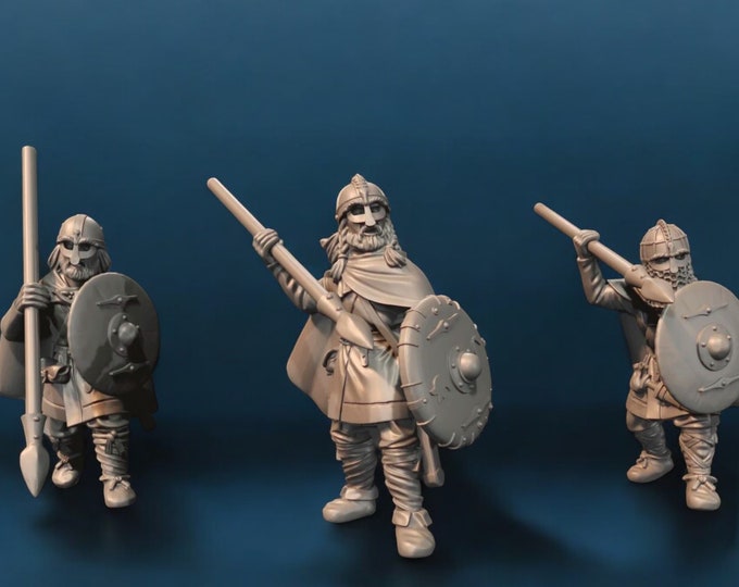 Vendel Warriors with Spears Set 1, 28mm 1/56