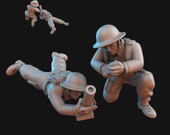 WW2 British Army Light Mortar ideal Bolt Action 28mm 1/56