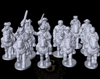 American Revolutionary War Light Cavalry X10 : 15 and 13.5mm Epic Scale