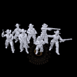 Outlaws on Foot X7: Wild West 32mm Wargame and Diorama Miniatures