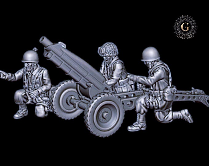 US Airborne 75mm Howitzer 28mm 1/56