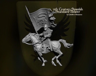 Medieval 11th Century Spanish Standard Bearer 28mm 1/56