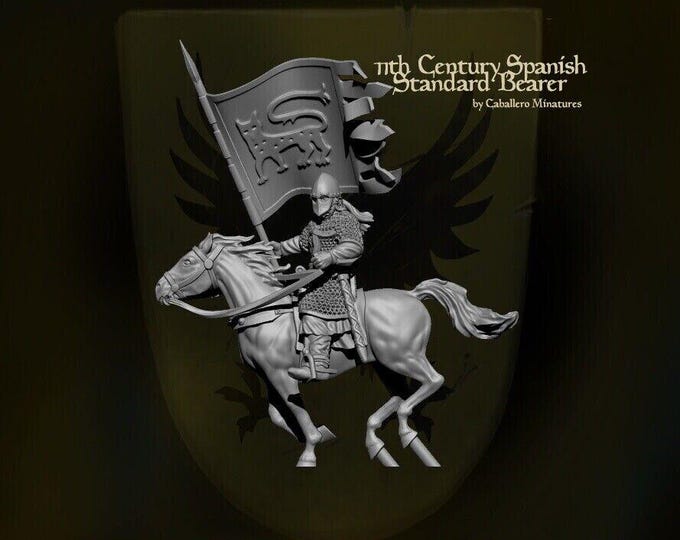 Medieval 11th Century Spanish Standard Bearer 28mm 1/56