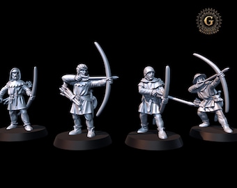 Early 14thC Unarmored English Archers 28mm 1/56