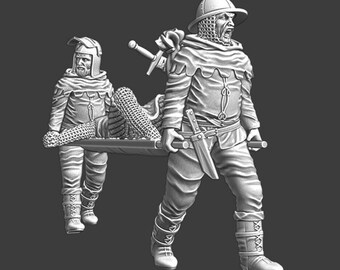 Medieval Stretcher Bearers - 28mm 1/56