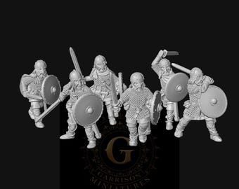 Armoured Saxon Warriors with Swords: 28mm