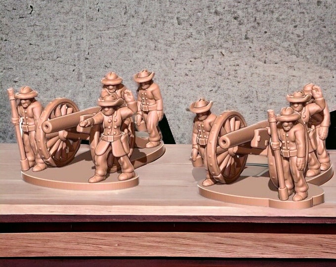 15mm & 13.5mm Epic Scale American Civil War Confederate Artillery Unpainted Wargames Collectors Figures by Eskice for Garrison Miniatures