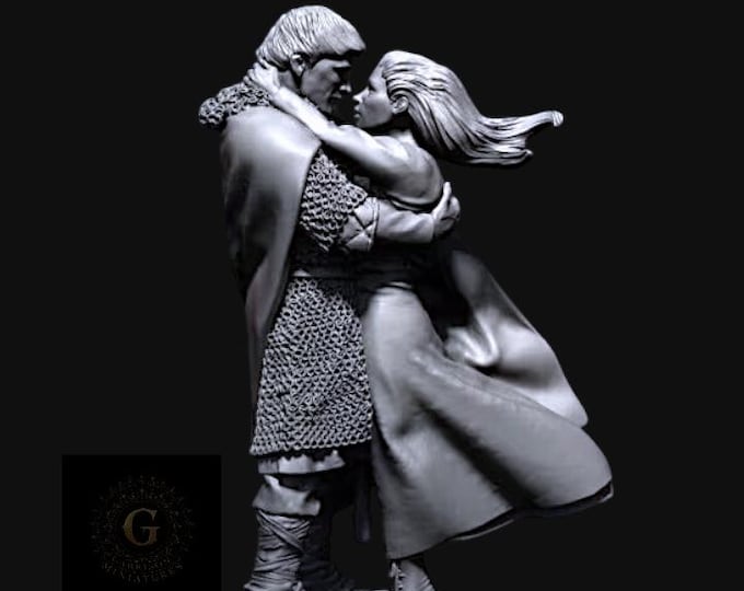 El Cid & Ximena 28mm Medieval Unpainted Resin Wargame Miniature