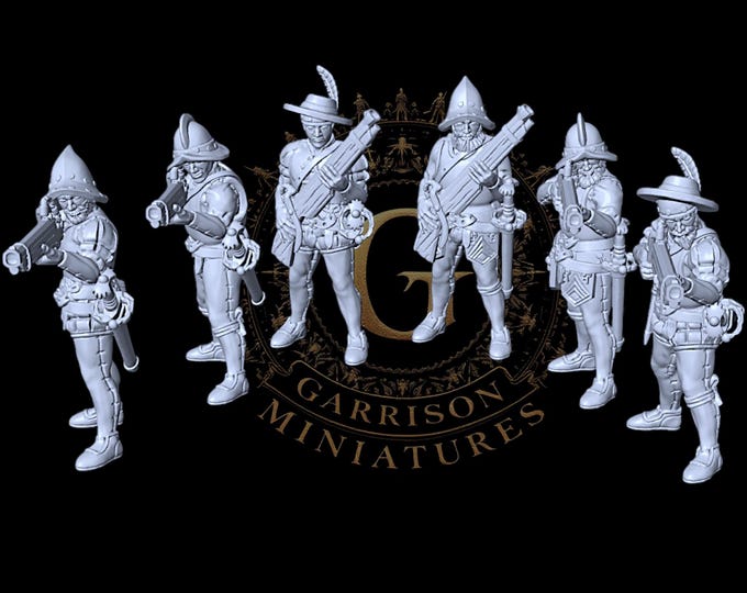 Medieval Spanish Empire Arquebusiers  28mm 1/56