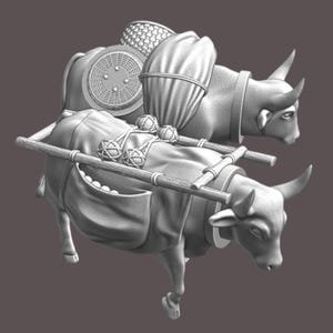 Pack Oxen X2: 28mm Medieval Wargame and Display Miniatures
