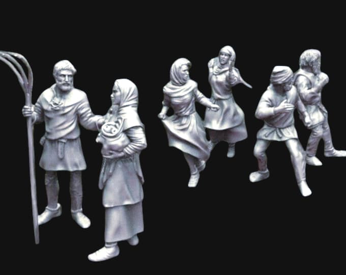 Medieval etc Villagers Set A  28mm 1/56
