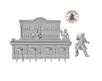HO Scale Wild West 1/87 Unpainted Resin Saloon Bar Miniatures Train Layout