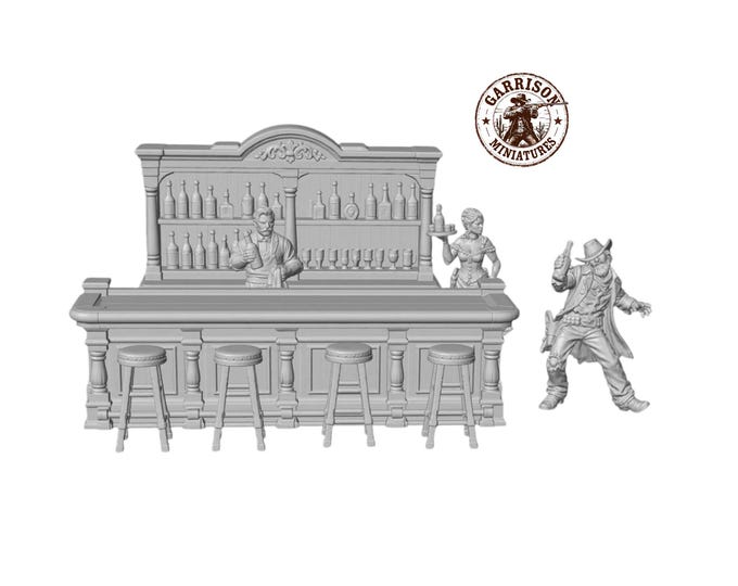 HO Scale Wild West 1/87 Unpainted Resin Saloon Bar Miniatures Train Layout
