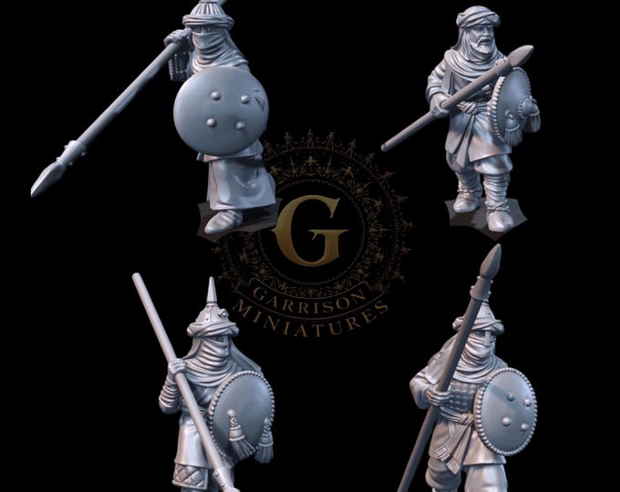 Southron Conscripts Spears and Shields 28mm 1/56