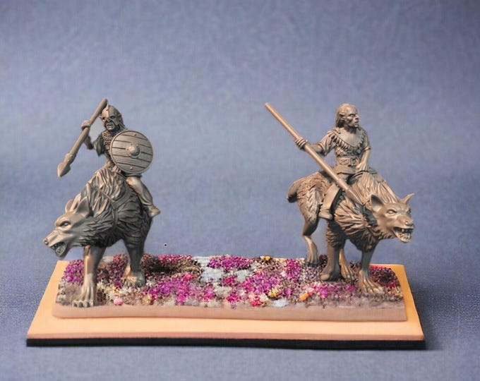 Orc Wolf Riders with Spears 28mm 1/56