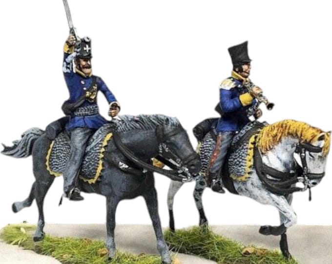 Napoleonic Prussian Landwehr Cavalry Command 28mm 1/56