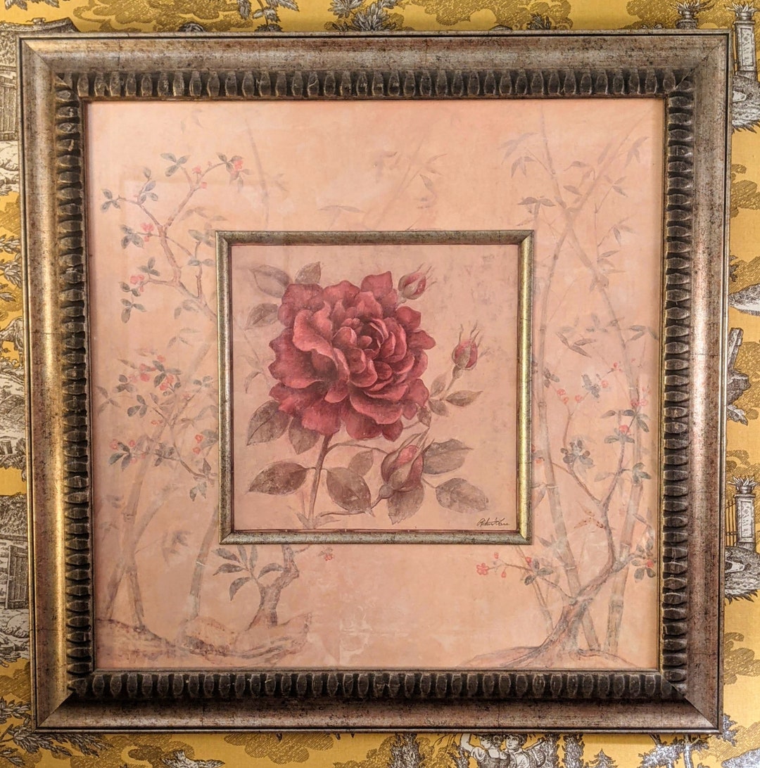 Beautiful and Large Vintage Art Piece 24x24 Large Rose With Elaborate