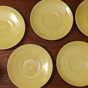 Extremely rare MCM Mid-century ALP Czechoslovakia yellow, eggshell china espresso cups demi-tasses & their saucers 5 available image 5