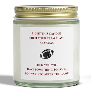Football Game Day Scented Candle, Alabama College Crimson Tide, Perfect for Tailgating, Sports Lovers, Home Decor, Humor, Gift