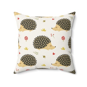 Square Pillow |Insert Included | Hedgehog Lovers | William Morris Inspired | Throw Pillow | Pillow Cover | Wild Animals | Stuffed Animal
