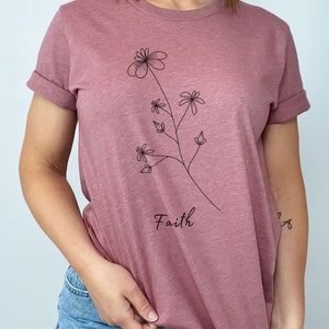 Bible Verse Shirt | Wildflower Shirt | Faith Shirt | Religious Gifts | Bible Shirt For Women | Christian Shirts | Grow In Grace Shirt