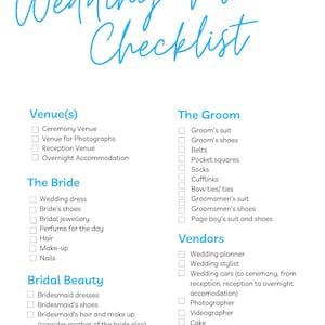 Hochzeitsplanung Checkliste - Blau
