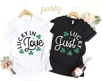 Luck In Love Shirt, Just Lucky Shirt, Bride Shirt, Wedding Shirts, Wedding Gift, Gift For Bride, Bachelorette Party Shirts, Bridal Shirts