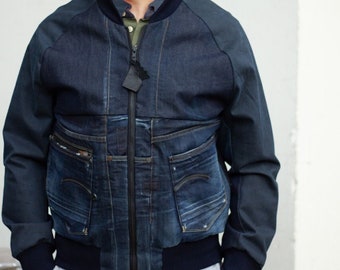 Romeo Bomber Jacket – Raw Denim 2 Pocket