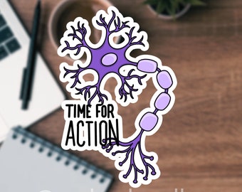 Time for Action Neuron Sticker / Regalo scienziato / Neuroscienze e biologia / Ricerche divertenti sui topi da laboratorio