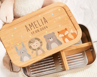 Personalized lunch box, Children's lunch box, Snack box, Stainless steel lunch box, Lion lunch box, Brotdose Kinder, Gifts for kids