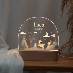 Cadeau de Pâques pour bébé, veilleuse acrylique personnalisée pour enfant avec nom et date gravés, naissance de bébé, baby shower, lampe de chevet pour bébé