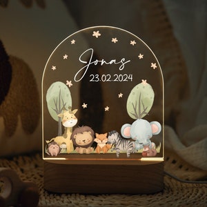 Lampara de noche personalizada cebra hecha en acrilico, regalo bebe  nacimiento, regalo bautizo, regalo cumpleaños, luz de noche personalizada -   España