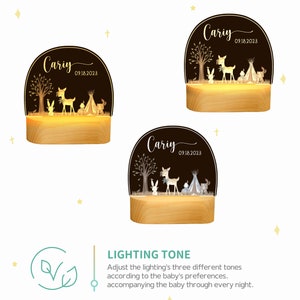 Baby easter gift, Personalized baby name night light, baby gift birth, baptism gift, nursery acrylic decor, baby bedside lamp gift zdjęcie 4