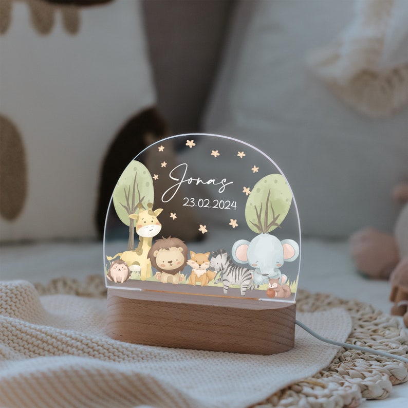 Baby easter gift, Personalized baby name night light, baby gift birth, baptism gift, nursery acrylic decor, baby bedside lamp gift zdjęcie 6