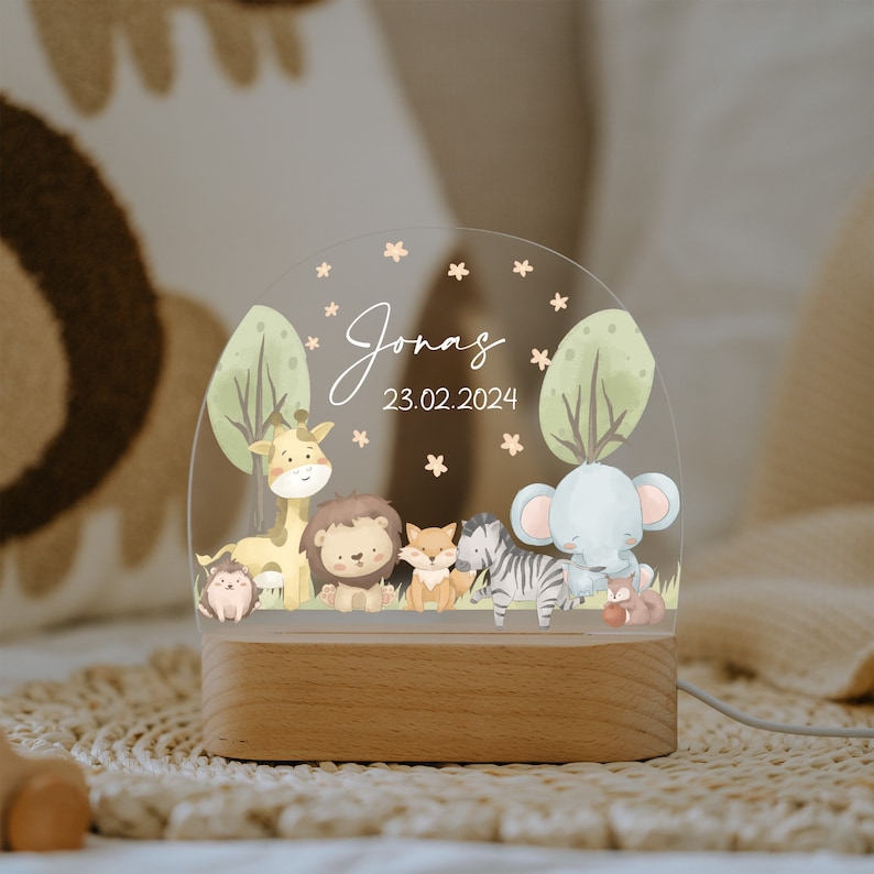 Baby easter gift, Personalized baby name night light, baby gift birth, baptism gift, nursery acrylic decor, baby bedside lamp gift zdjęcie 2