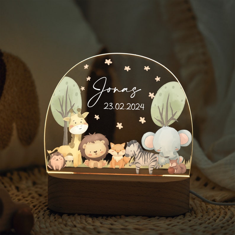Baby easter gift, Personalized baby name night light, baby gift birth, baptism gift, nursery acrylic decor, baby bedside lamp gift zdjęcie 5