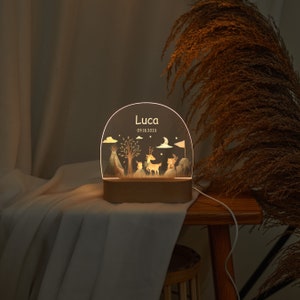 Baby easter gift, Custom acrylic child's night light with engraved name and date,baby birth, baby shower, baby bedside lamp zdjęcie 5