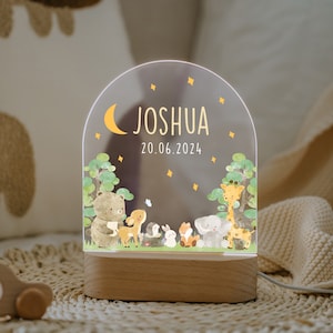 Lampe de chevet personnalisée en acrylique avec socle, cadeau de naissance pour bébé, cadeau de baptême, décoration de chambre d'enfant, lampe de chevet, cadeau d'anniversaire pour enfant image 2