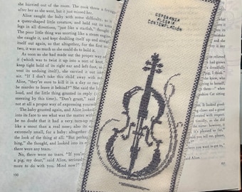 Violin Cello Bookmark cross stitch pattern instant DIGITAL download