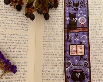 Witchy Cat Bookmark Cross Stitch Pattern PDF Digital