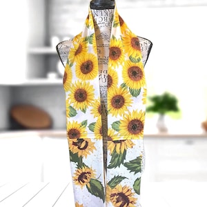 Bakers Boa Chefs Towel with Sunflowers-Cook in Style with this Handmade Kitchen Boa - Neck Towel for the Fashionable Chef! Wear and Wipe!