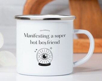 Manifestando una taza de novio súper caliente, regalo de una sola persona, taza de manifestación manifiesta, amor manifestado, amigo de larga distancia, regalos de hermana mejor