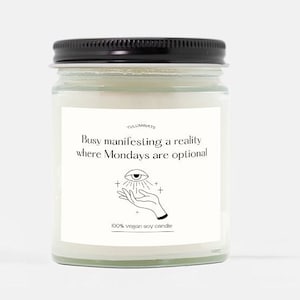 Mondays are Optional | joke funny candle gift for coworker colleague, funny office gift, work bestie, office desk decor, office party gift