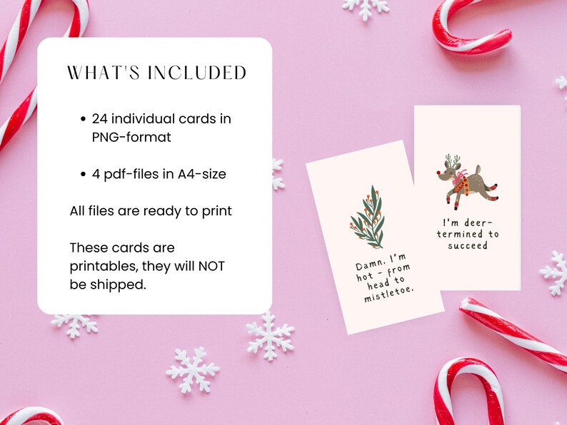 Funny Advent Affirmation Cards, Christmas Advent Calendar, Mindful ...