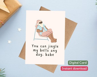 Tarjeta de Navidad sexy para novia, divertido regalo de Navidad para adultos para esposa, tarjeta traviesa para ella, tarjeta sucia para vacaciones, impresión de último minuto