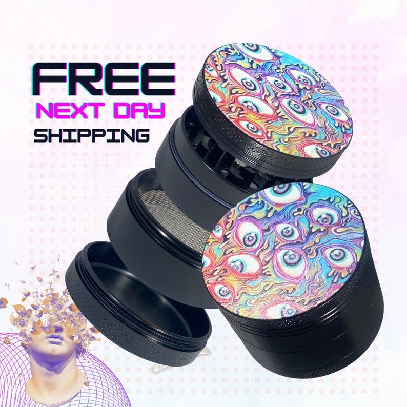 Trippy Grinder Eyes Rainbow Grinder Grinders Accessories Etsy