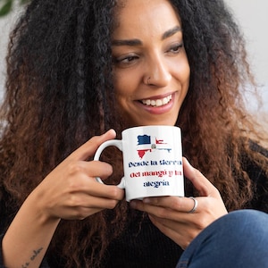 Dominican Pride Ceramic Mug: Caribbean Coffee Cup, Dominican Republic Flag
