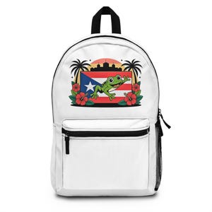 Tropical Frog Backpack, Colorful Casual Bag, Fun School Bookbag, Summer Daypack, Eco-Friendly Travel Gear